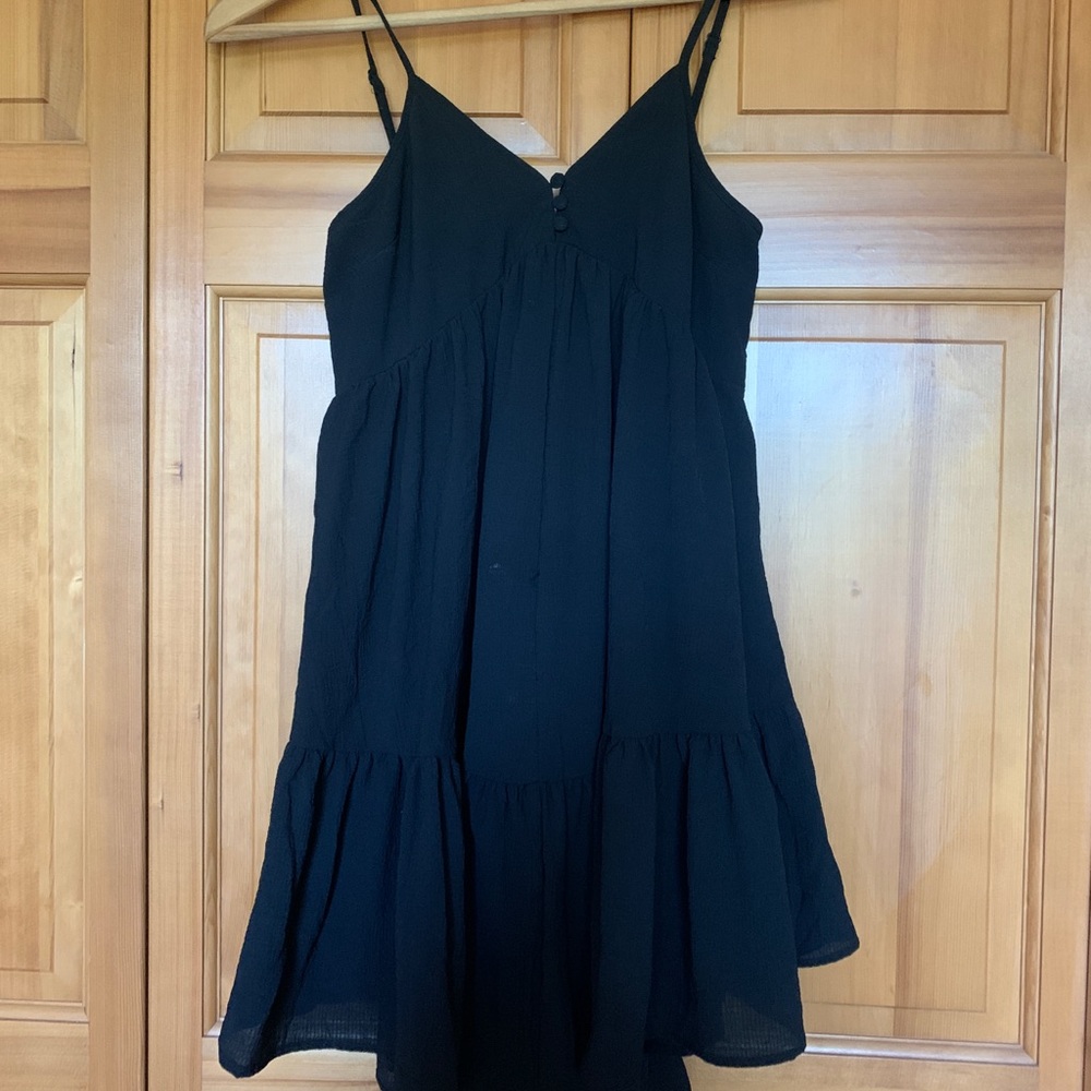 Urban Outfitters Flowy Tiered Black Dress - Picture 3 of 5